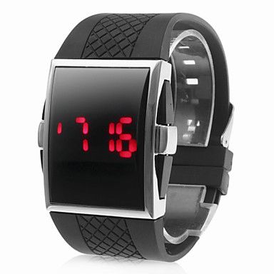 Relógio LED Quadrado com Bracelete de Silicone #00227569